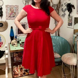 Belle Poque Red pinup circle a-line dress